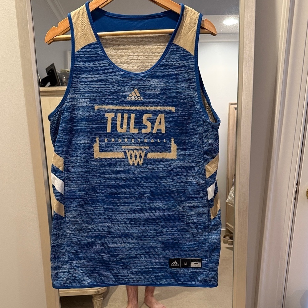 Adidas Tulsa Blue and Gold Basketball Practice Jersey (41)